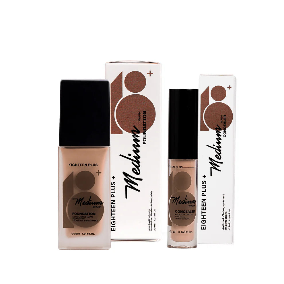 18+ Foundation & Concealer - Medium Warm Set