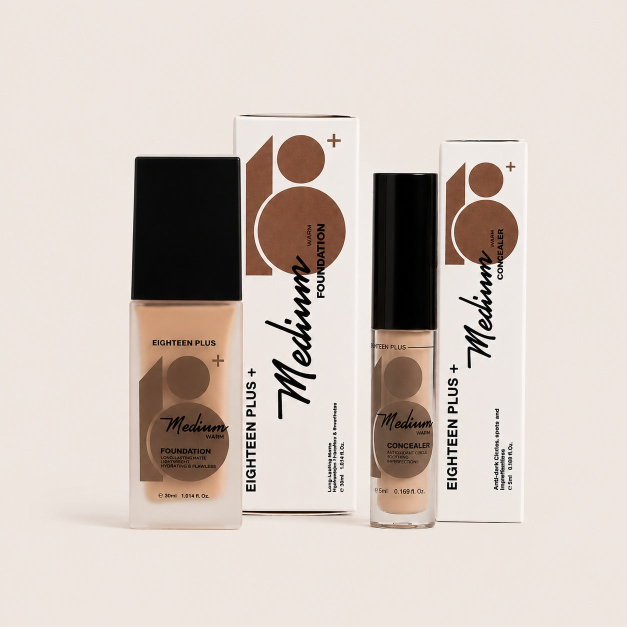 18+ Foundation & Concealer - Medium Warm Set